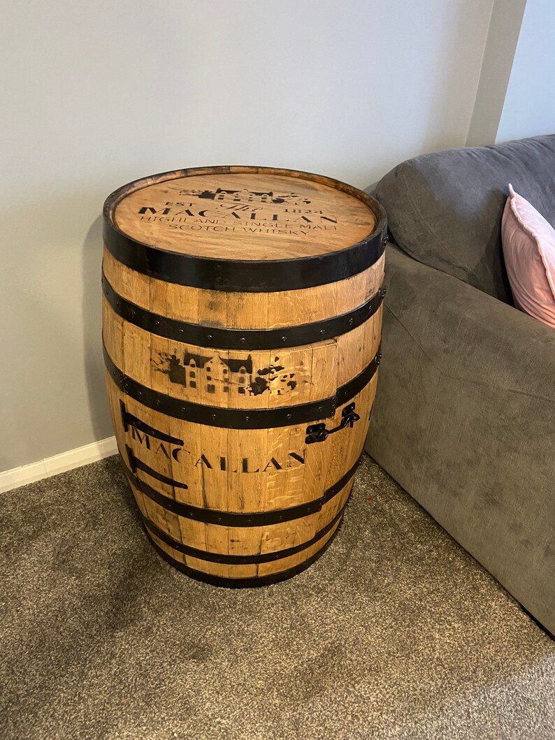 Recycled Solid Oak Whisky Barrel Bar Barrel Bar Etsy UK