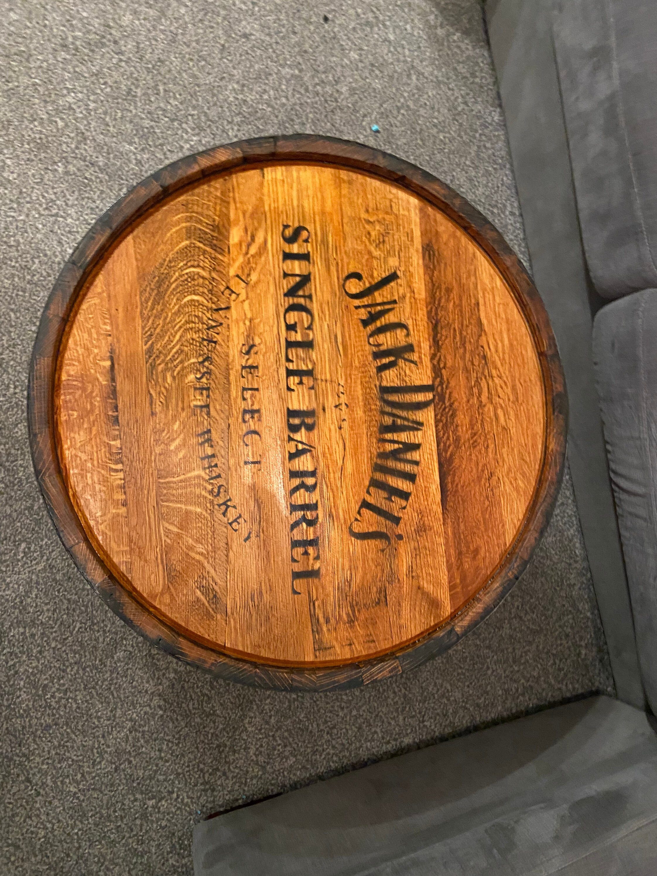 Whisky Barrel Coffee Table Rustic Hand Made Ornament Etsy UK