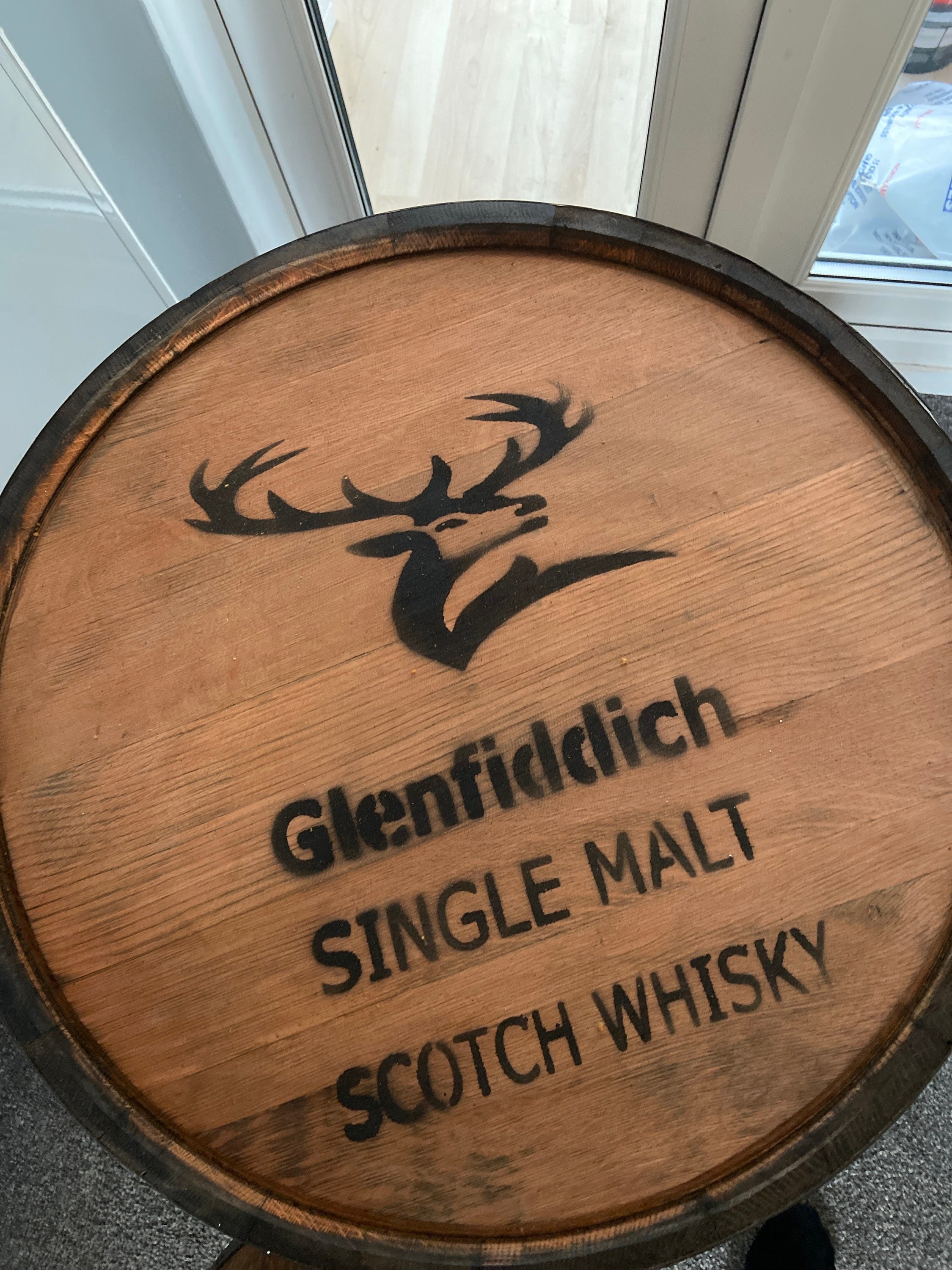 Whisky Barrel Coffee Table Rustic Hand Made Ornament Etsy UK