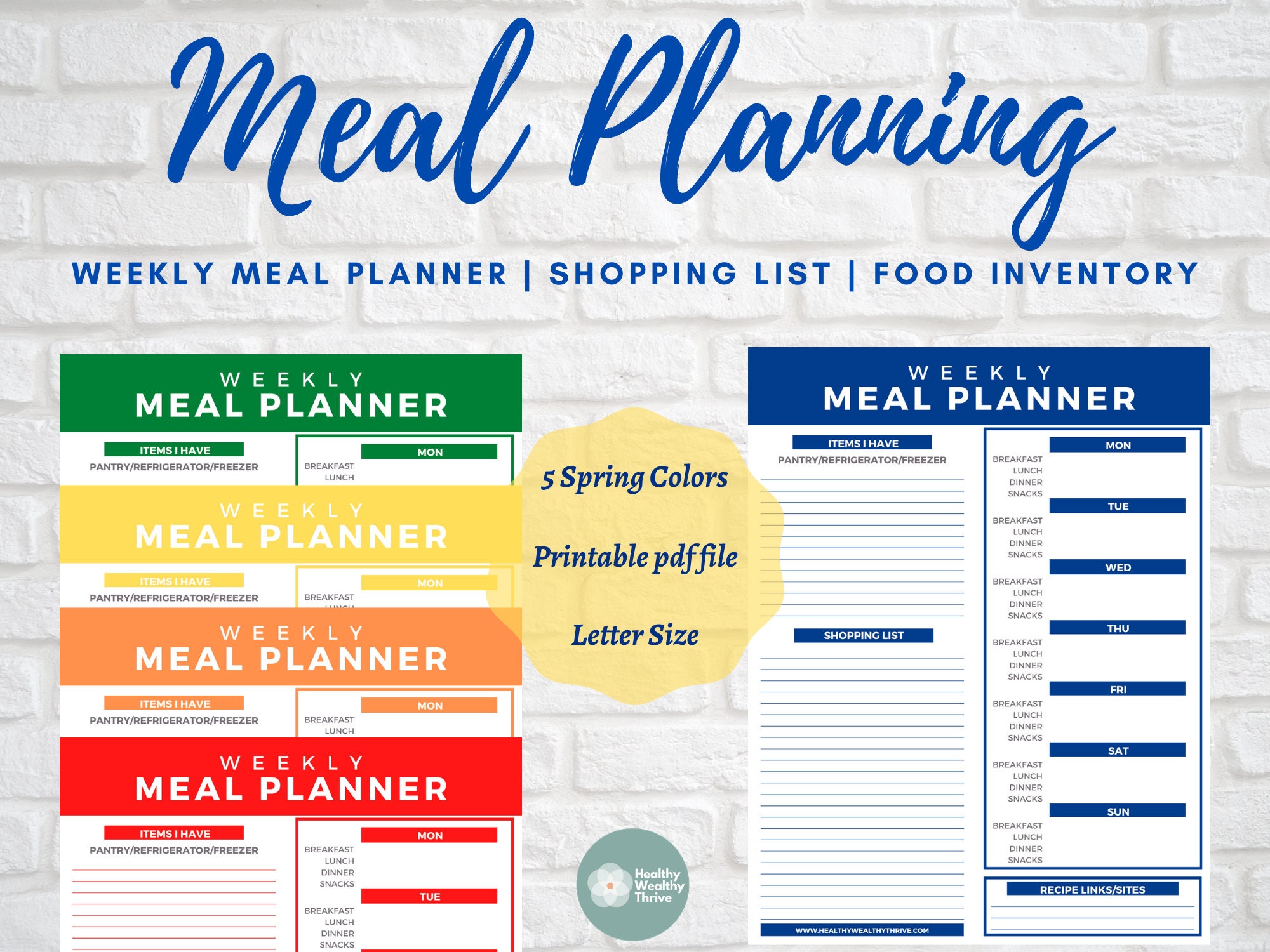 Shopping meal planner free printable - budpery