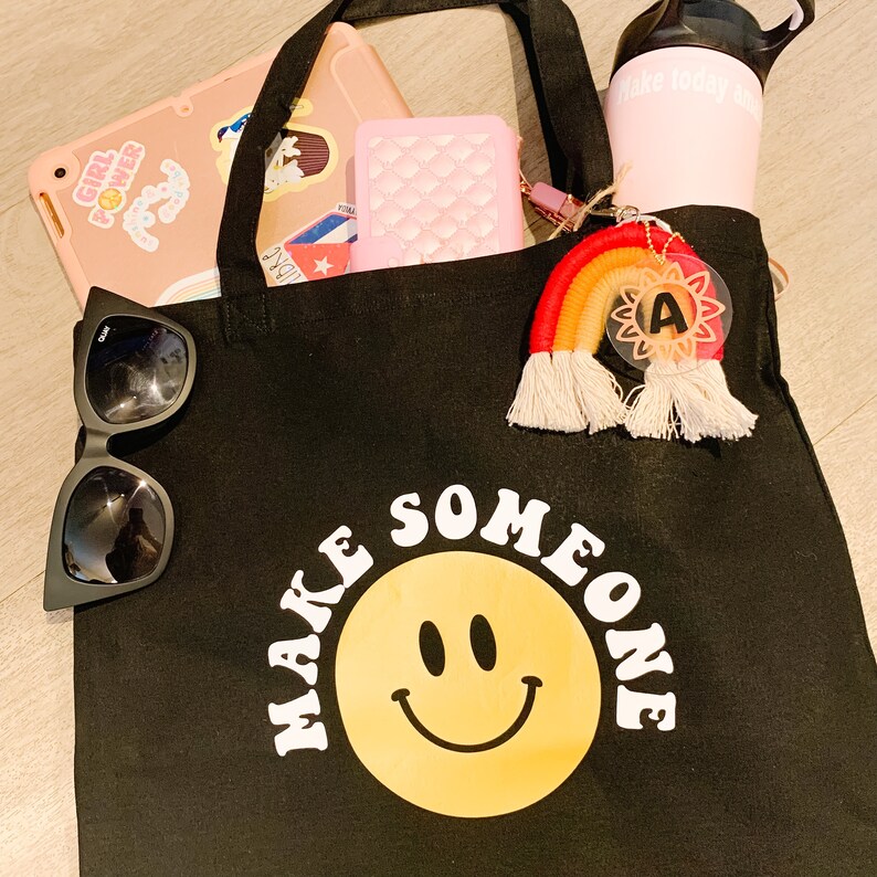 Make Someone Smile Tote Happy Face Happy Life Tote Bags - Etsy