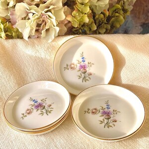 Royal Copenhagen Frijsenborg First Class Petite Round Tray Plate with Botanical Motive and Gold Trim. Off White Color