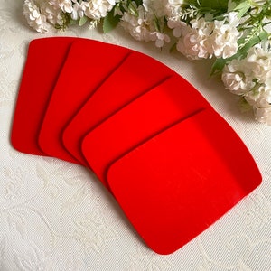Vibrant Red Classic Scandinavian Bread Tray/Plate. Rosti Denmark Mepal Dinnerware Style Designed by Bjørn Christensen. Mid Century Modern
