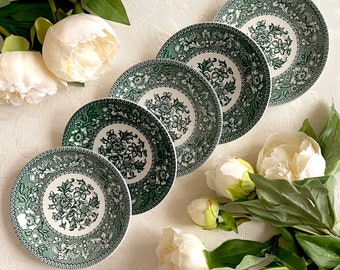 Price is for 1 Saucer. Westminster Wood & Sons Dark Green and Off White Antique English Fajance Saucer. Read Description and See Photos