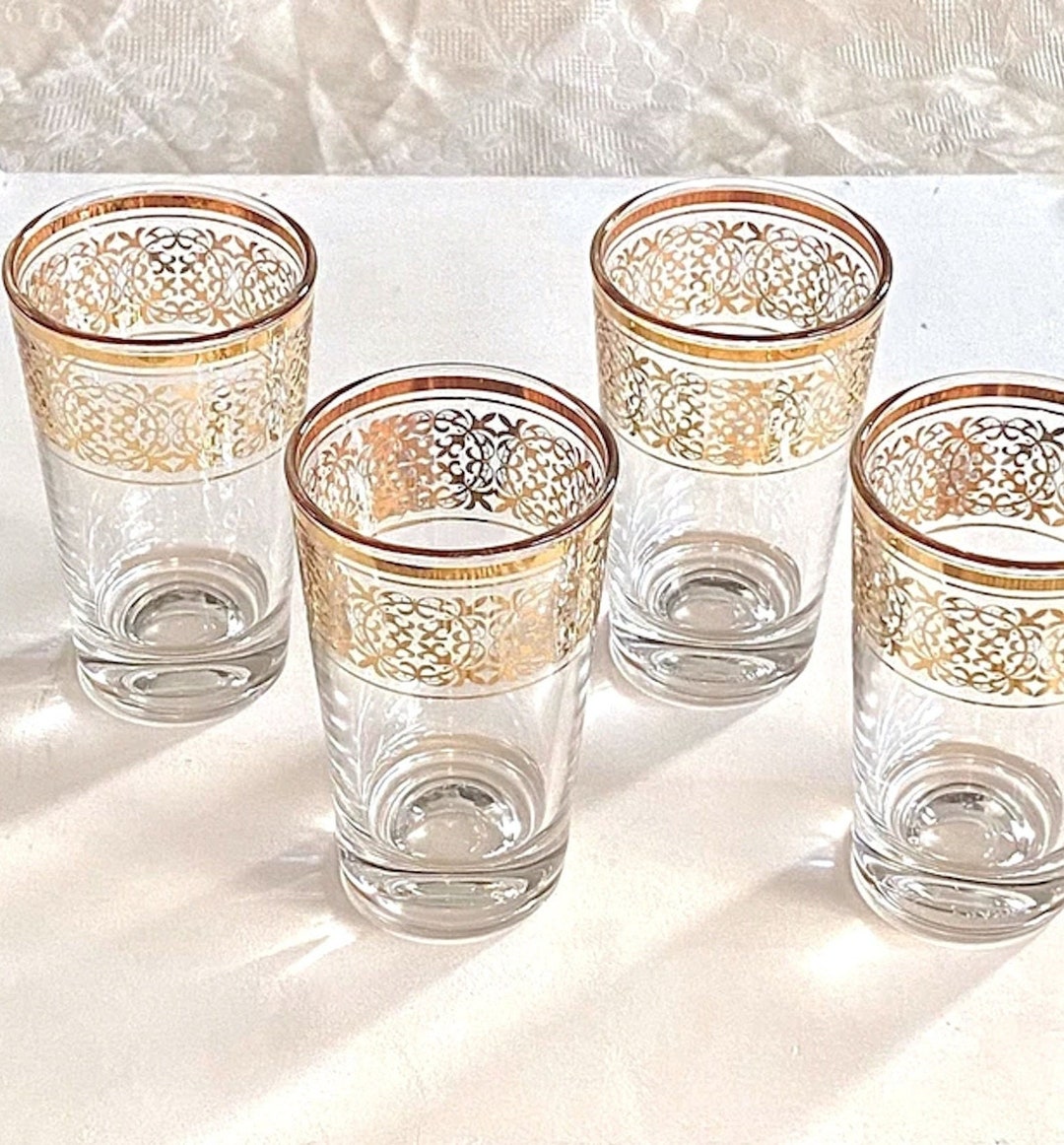 Vintage Parisian French Drinking Glass With Gorgeous Gold - Etsy