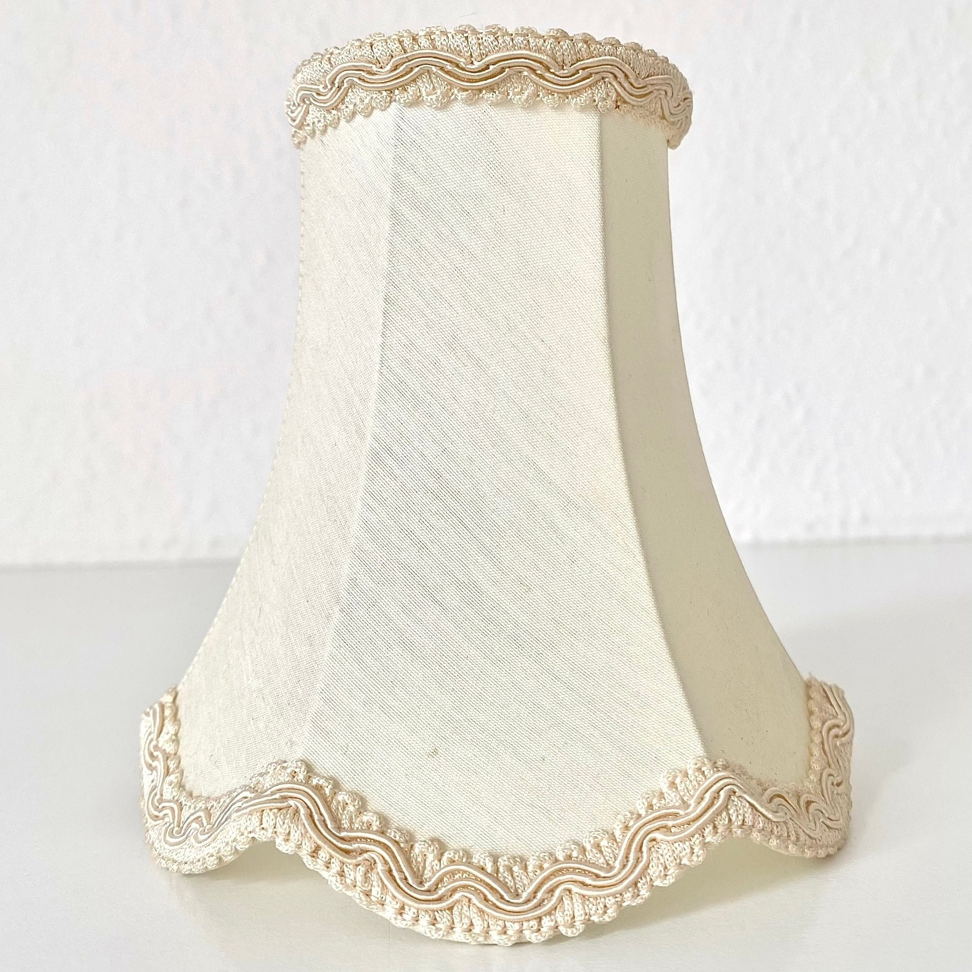 White Fabric Lamp Shade With off White Trim. Elegant French Etsy