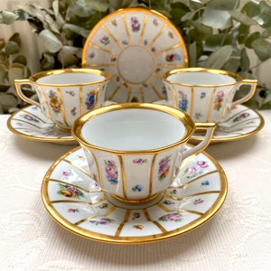 Royal Copenhagen First Class Rare 1950-1960s Hand Painted Henriette. No. 444-8562 Demitasse Cup and Saucer Set. Price is for 1 Cup Set!