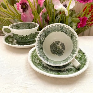 Adams English Scenic Ironstone Demitasse Cup and Saucer Set