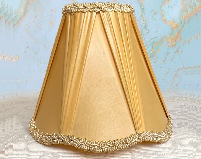 Golden Apricot Cone Shaped French Lamp Shade With Delicate Fabric and ...