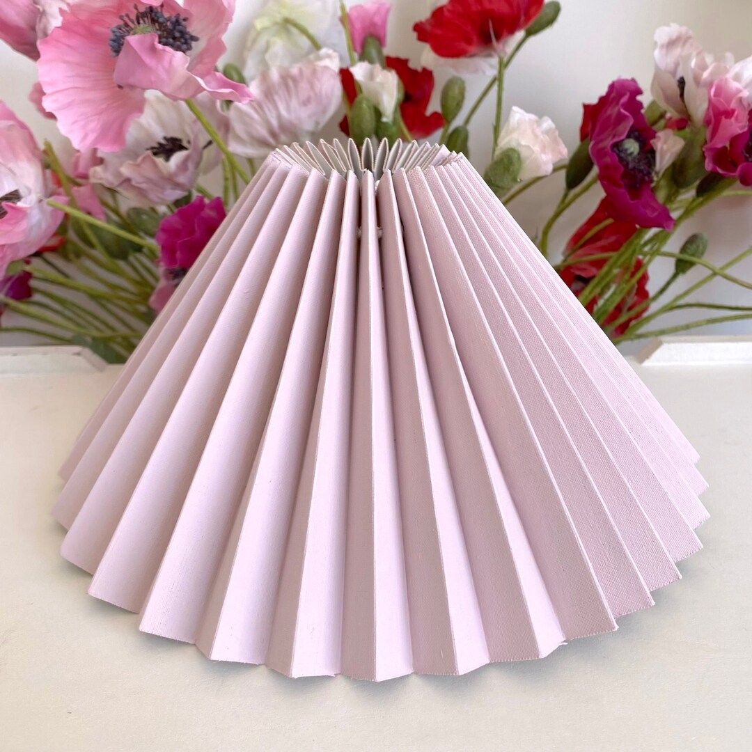 Mat Pale Pink Lamp Shade With Clip on Frame and Golden Undertone When ...