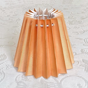 Petite Orange Nordic Pleated "Plisse" Fabric Lamp Shade. Clip on Frame. Has Signs of Aging and Use. Please See Photos!