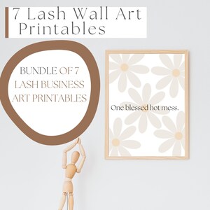 7 Wall Art Printable Digital Documents for Lash Room Decoration, Lash Room Decor, Wall Art, Wall Art Printable, Digital Art, Bundle Wall Art
