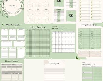 Printable Daily Fitness Planner, Fitness Health Journal, Printable Journal, Digital Fitness Planner, Printable PDF