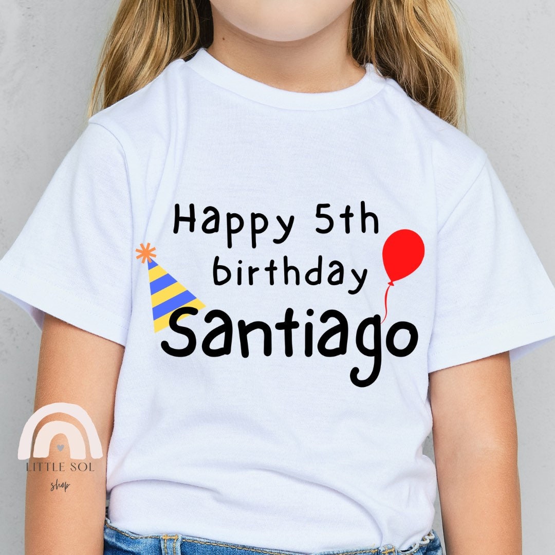 Happy birthday kids shirt birthday shirt girls happy 5th Etsy