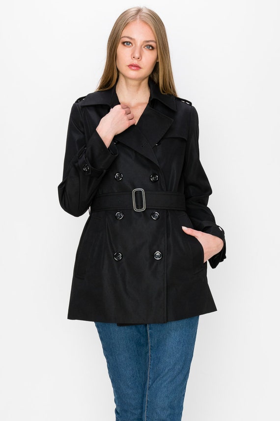 Double Breasted Short Trench Coat 