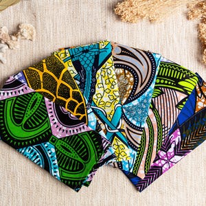 Tovaglioli africani, tovaglioli di tessuto colorati, il regalo zero sprechi realizzato in tessuto africano Ankara