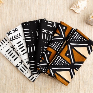 Tovaglioli di cotone, tovaglioli africani Boho nel motivo Bogolan, tovaglioli in tessuto di fango - l'idea regalo sostenibile