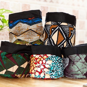 Paniers à pain africains, panier en carton en toile noire coloré, rangement multifonctionnel
