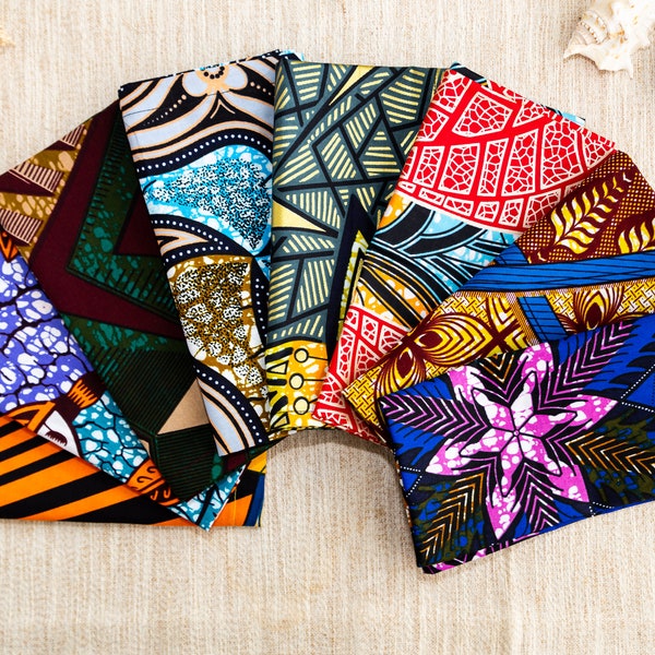 Serviettes africaines, serviettes en tissu coloré, le cadeau zéro déchet fabriqué à partir de tissu africain Ankara