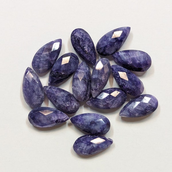Drilled Teardrop Sapphire, Pear Shaped Sapphire Stone, Side Drilled Sapphire Stone, Raw Sapphire Stone