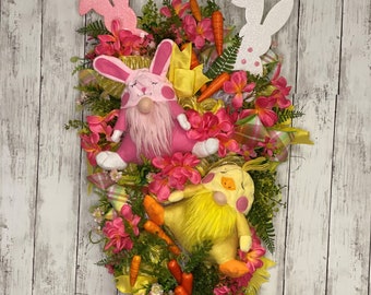 Easter Wreath, Easter Gnome Wreath, Spring Wreath, Spring Front Door Decor, Easter Decor, Gnome Decor