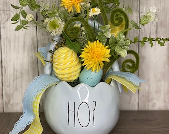 Easter Arrangement, Floral Arrangement, Egg Basket Arrangement, Spring Floral Arrangement, Spring Centerpiece