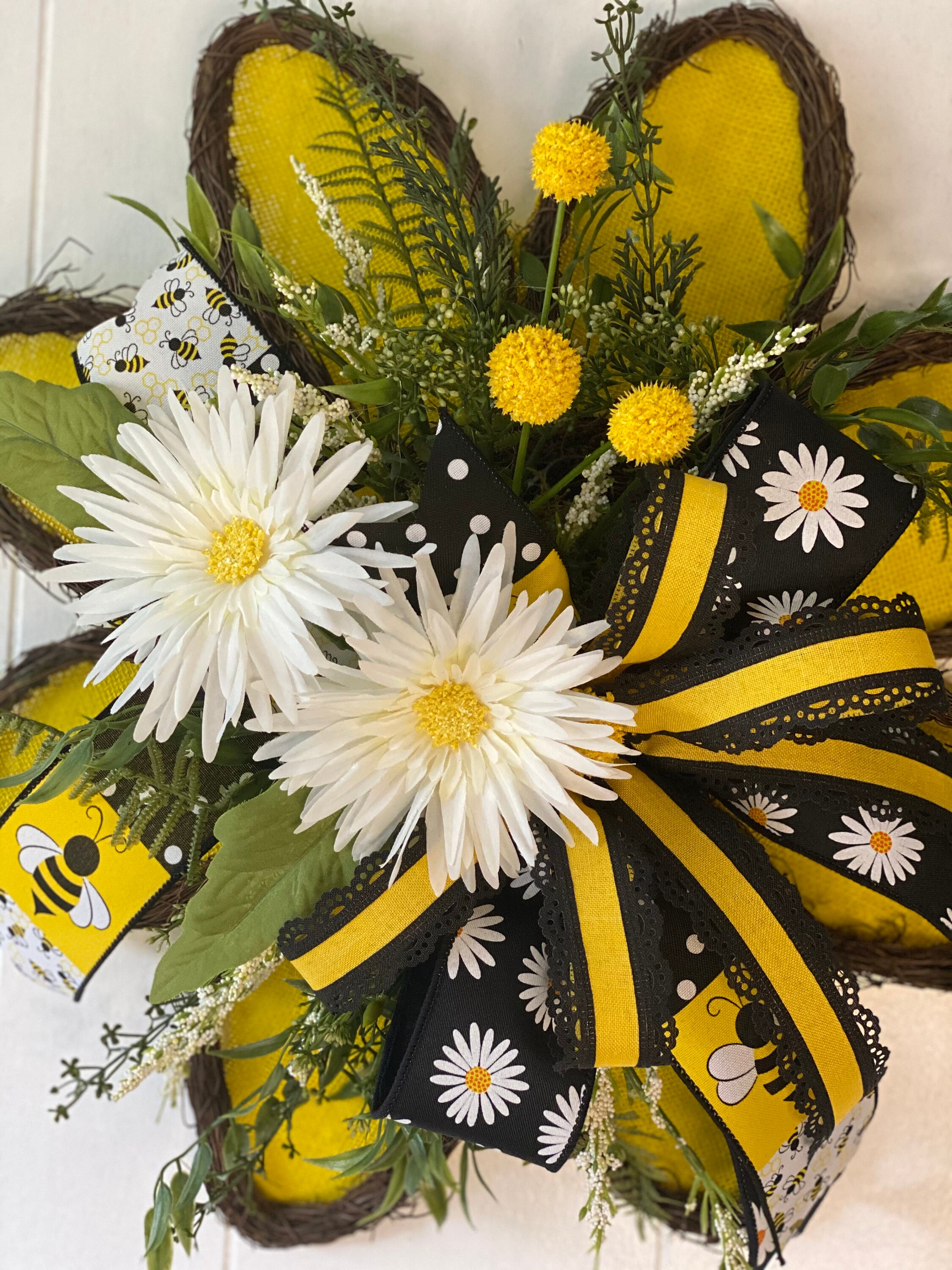 Daisy door hanger summer wreath front door decor Etsy