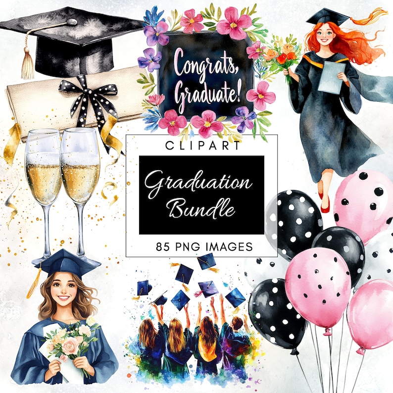 Graduation Clipart Female - 85 Graduate PNG Illustrations - Graduation ...