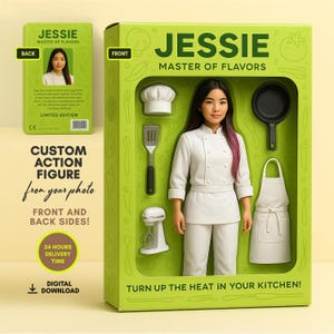 Action Figure Personalized, Custom Toy Box Style Portrait, Digital Retro Character Design, Realistic Digital Doll, Instant Download