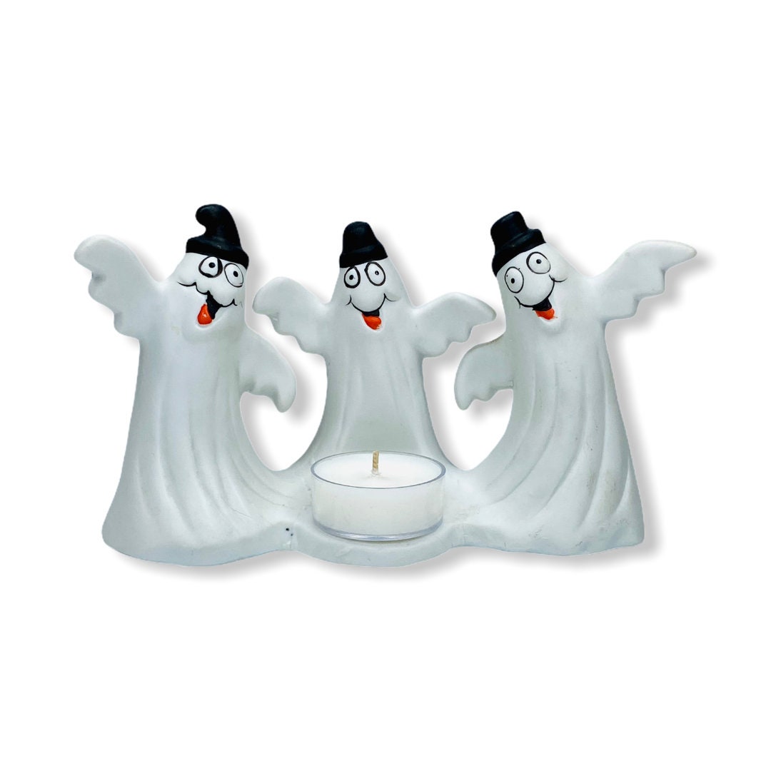 Vintage Halloween Ceramic Ghost Tea Light Holder Etsy UK