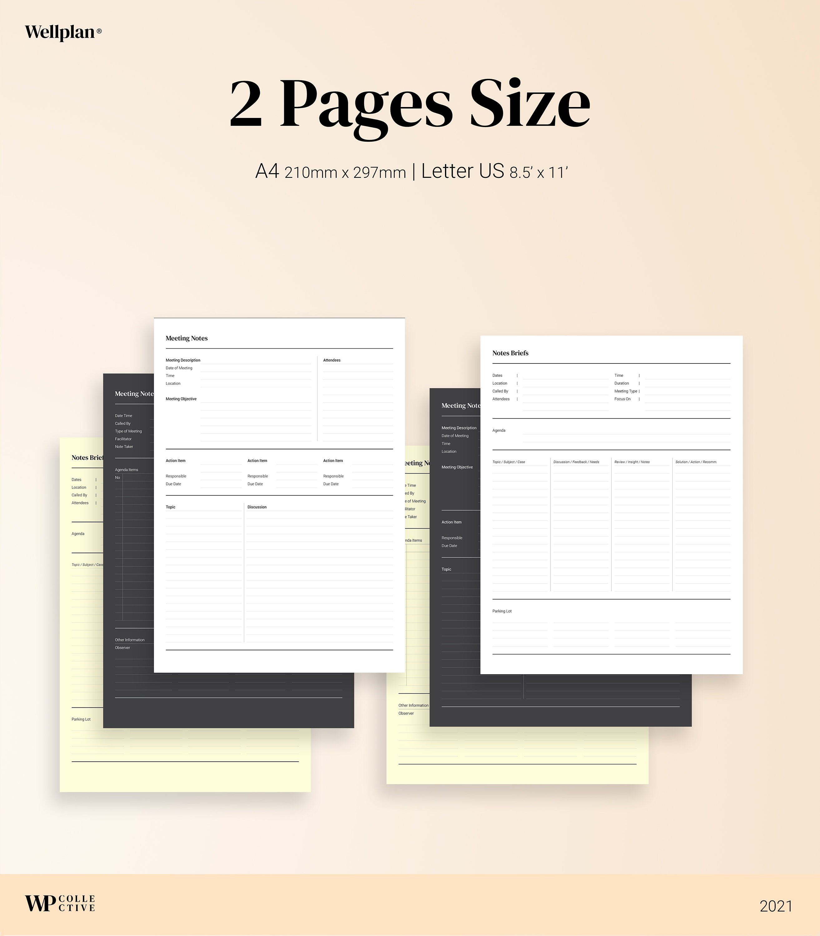 30 Meeting Notes Template Meeting Minutes Digital Notebook Etsy