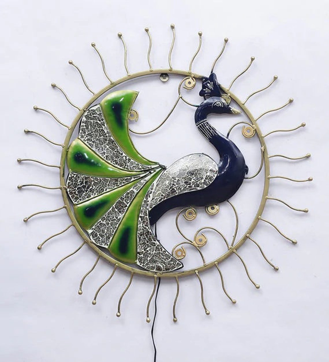 Sun Peacock Rajasthani Art Wall Art Wandbehang Wanddekoration | Etsy