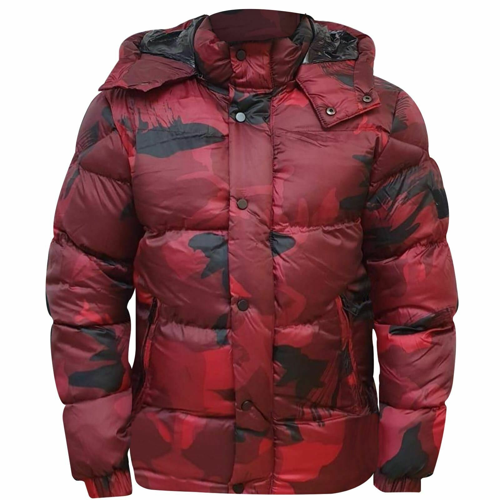 Men's Camouflage Padded Puffer Coat With Zip Pockets. Etsy