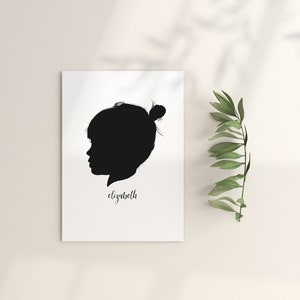 Aangepaste silhouet met script naam tekst * DIGITALE PRINT *