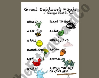 Printable Scavenger Hunt, Great Outdoor Scavenger Hunt, Outdoor Scavenger Hunt, Kids Activities, Kids Scavenger Hunt