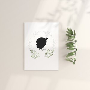 Gegarandeerd door 12/20 Custom Silhouette w / Greenery Wreath * DIGITAL PRINT *