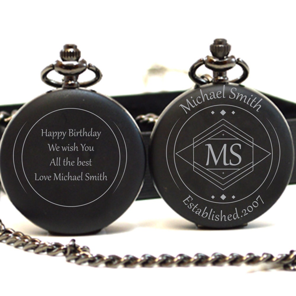 Montre De Poche Personnalisable Photo Et Texte - Vintage, Chaîne Incluse - Cadeau Pour Homme, Femme, Anniversaire, Fête Des Pères