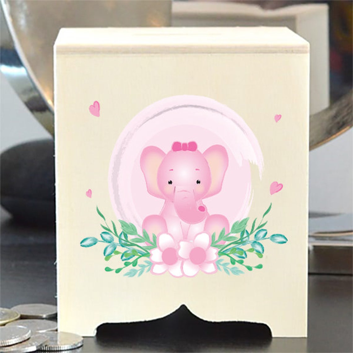 Personalised Pink Money Box Girls Piggy Bank Cute Newborn Baby Etsy UK