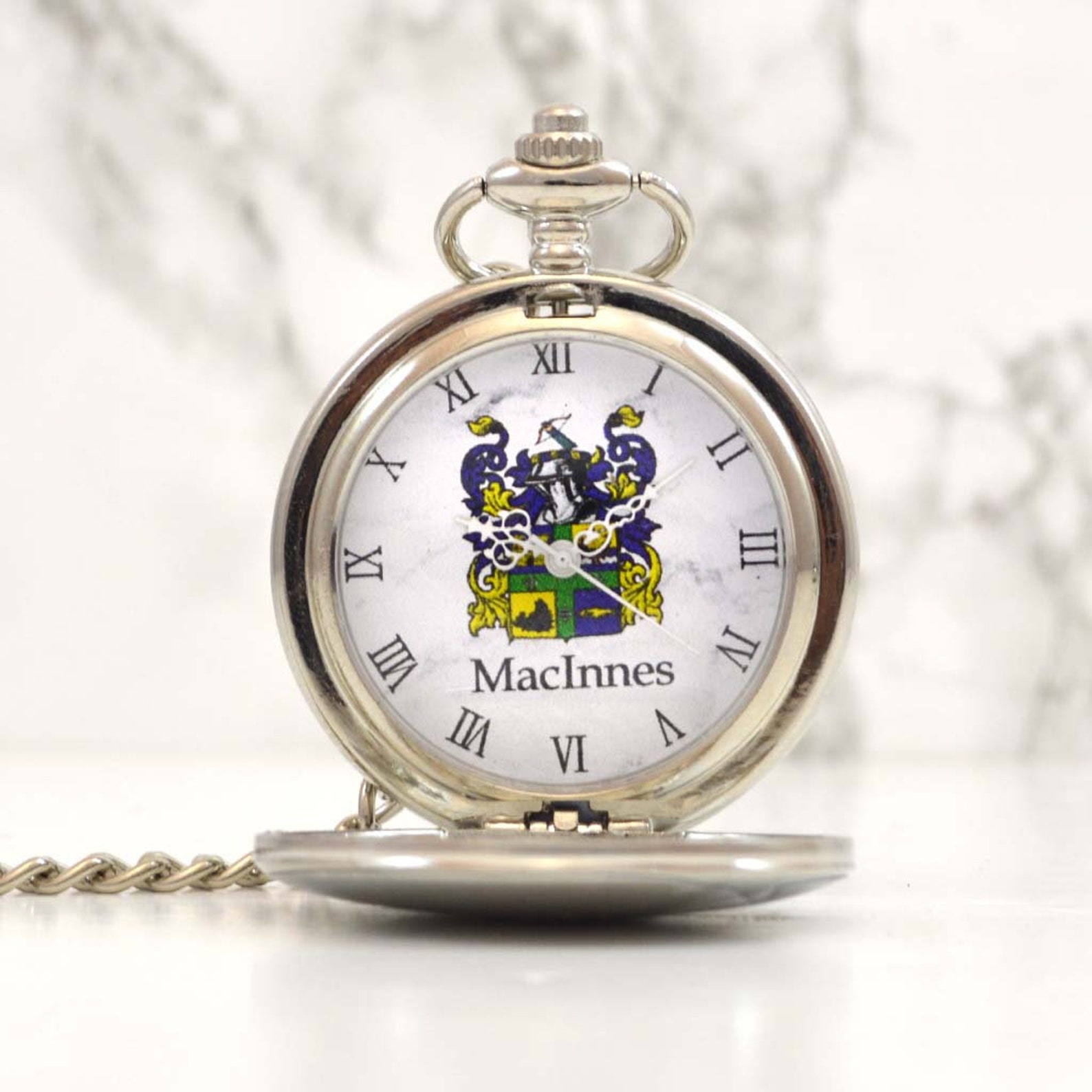 Personalised Pocket Watch for Men Engraved Family Crest/Coat Etsy