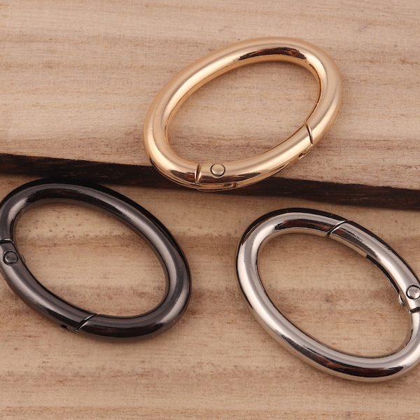 1.25" (32mm inner) Oval Spring Clasp Spring O Ring Clasp Metal Oval Ring Spring Gate Ring Purse Oval Ring Push Gate Snap Hook