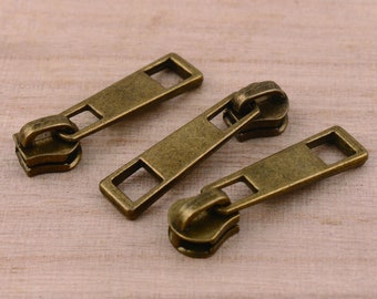 Metal 5# zipper head antique brass zipper slider head for zipper teeth replacement bag hardware DIY handwork bag wallet luggage accessory