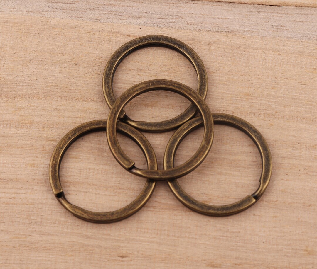 28mm Outer Round Shaped Split Ring Connectors Flat Keyring Etsy