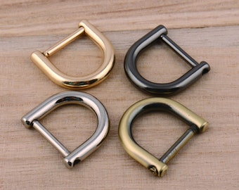 18mm Inner screw shackle d rings d ring bag hardware u shape ring belt connector horseshoe d ring u shape screw d buckles strap loop