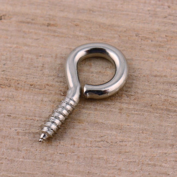 16*9mm Silver Screw Eye Pins Screw Hook Eye Pins Eye Hook Screw Eye Hook Screw Ball Beads Chain Connectors Clasps Jewelry Making