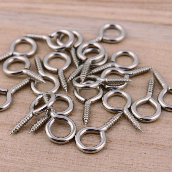 20 * 10mm Silver Screw Eye Pins Screw Hook Eye Hook Screw Eye Hook Screw Eye Hook Screw Ball Beads Chain Connectors Fermoirs Fabrication de bijoux