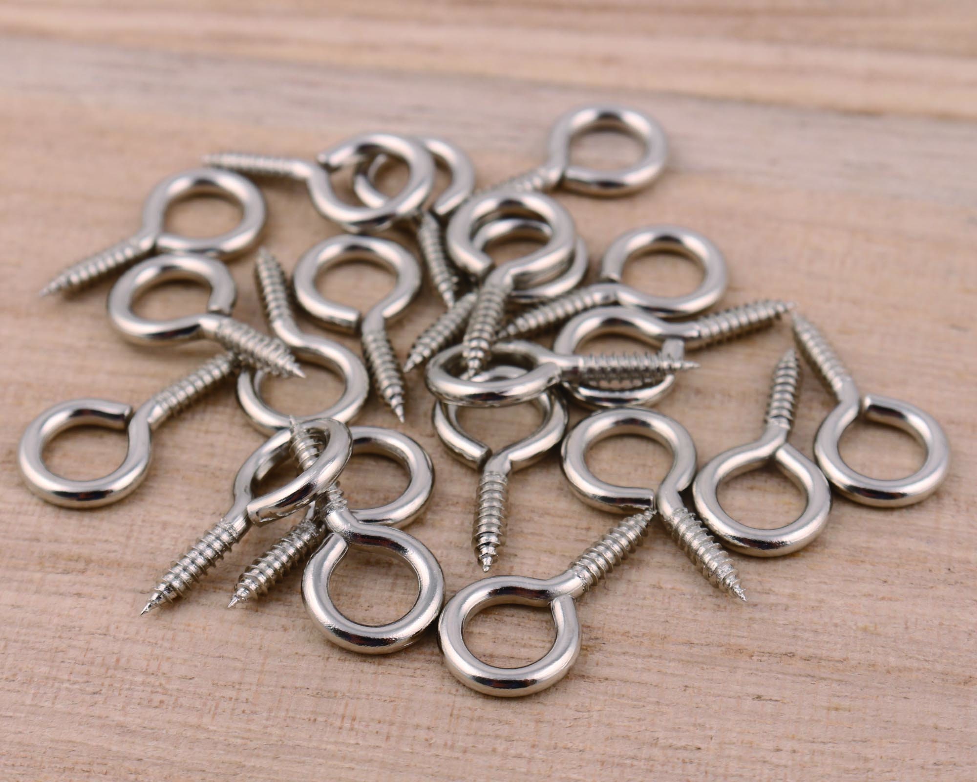 Silver Mini Eye Hooks, Screw Eye Bails Small Screw Eye Hook Screw Wholesale Screw  Eye Bails Eye Hook Pins in Different Size Jewelry Supply 