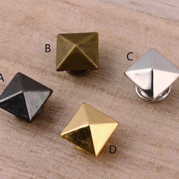 10mm Pyramid Rivet Studs Head Screws Purse Feet Screw Back Studs Decorative Screw Leather Working Punk Style Stud Decorative Rivet