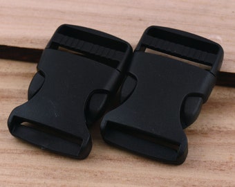 1.25"(32mm inner) Plastic Side Release Belt Buckle Matte Black Side Quick Release Buckle Adjustable Backpack Buckle Collar Strap Hardware