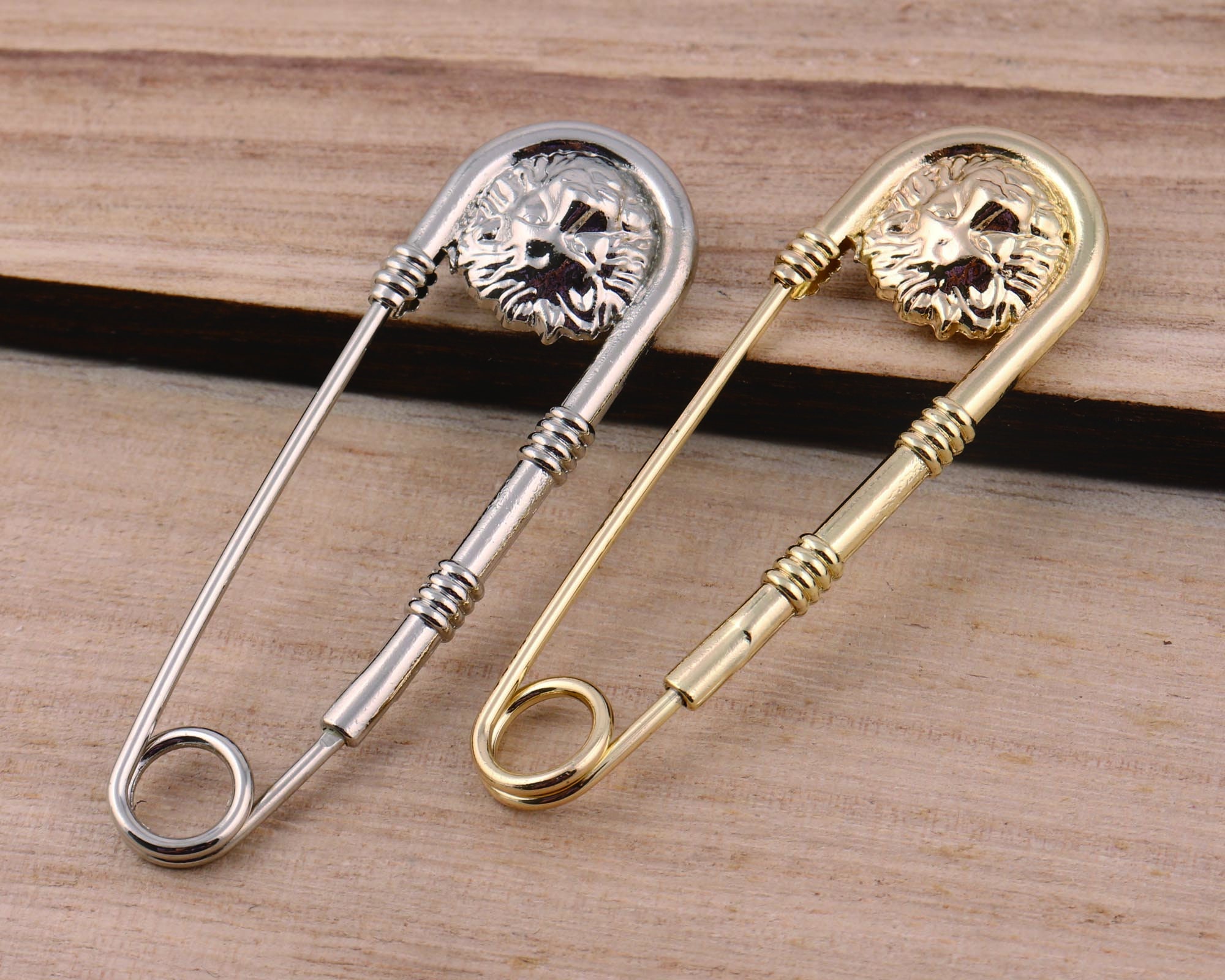 Versace safety pin sale brooch