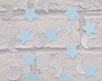 Blue Moon and Stars Shaped Confetti